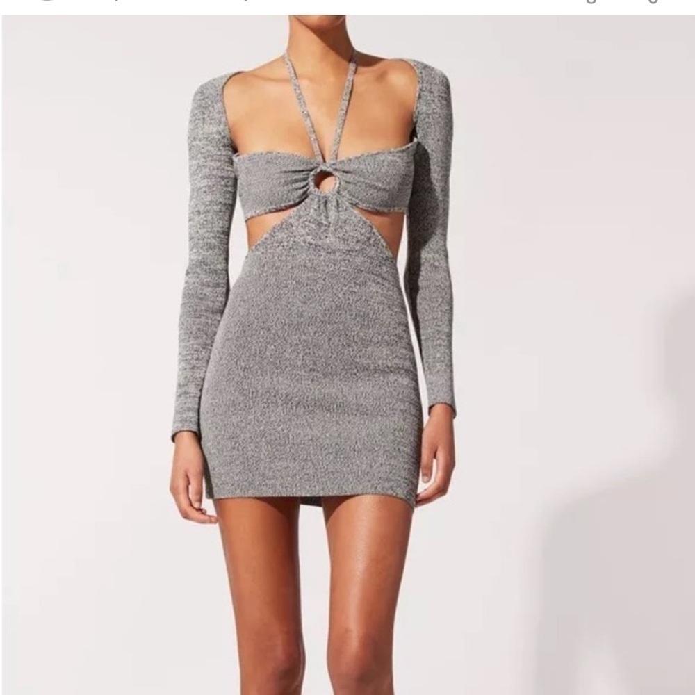 SOLID & STRIPED the Tilly dress cutout heather gray NWT